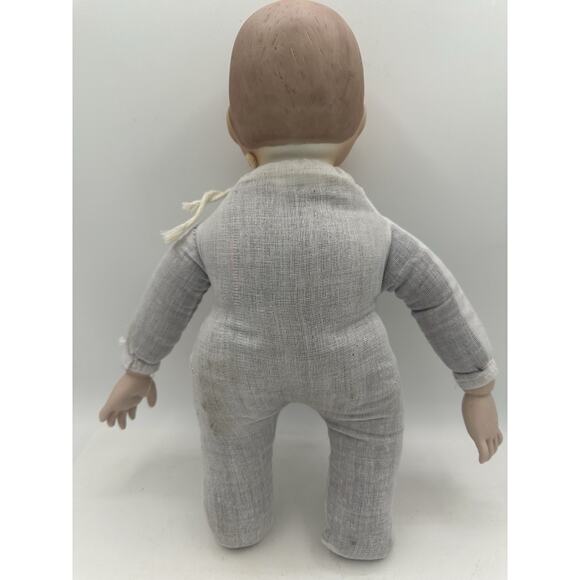 Vintage Handmade Porcelain Head and Hands Cloth Body Baby Doll 1980s - Picture 6 of 7